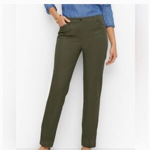 Talbots straight leg chino pants olive green 12
